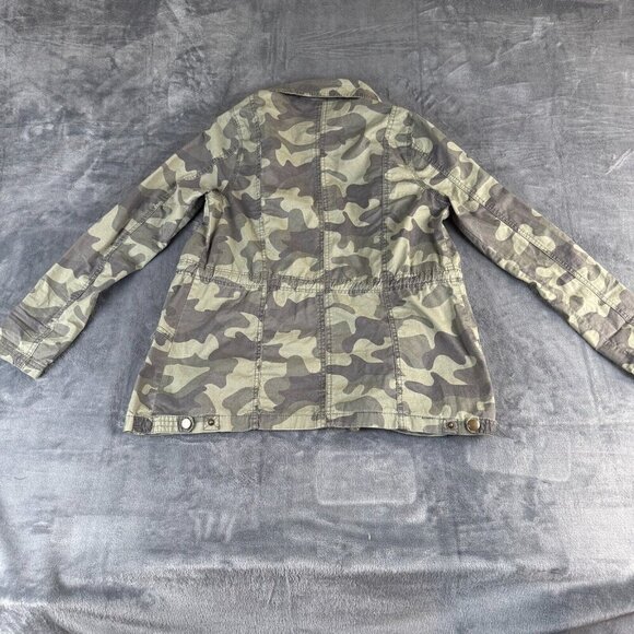 MIAMI Womens Jacket Size Small Green Camo Safari Anorak Zip Front - Picture 8 of 9